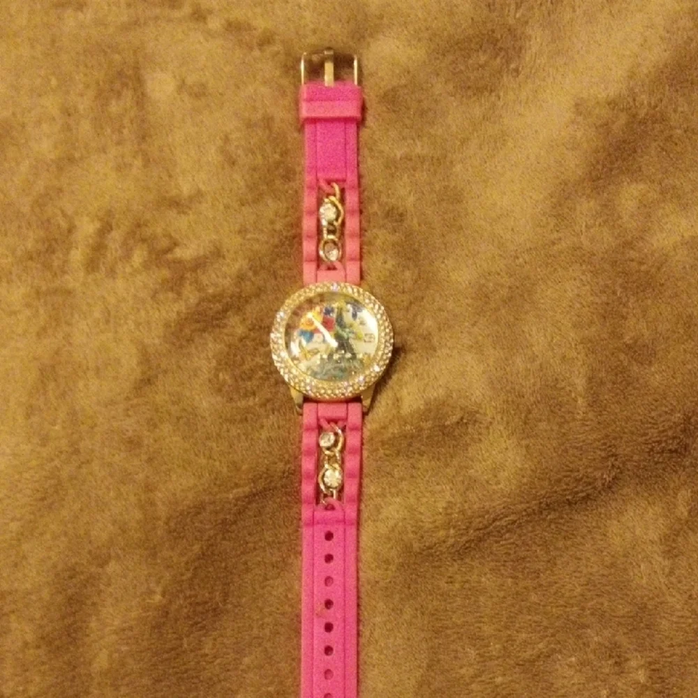 Pink and Gold Watch with Eiffel Tower Design